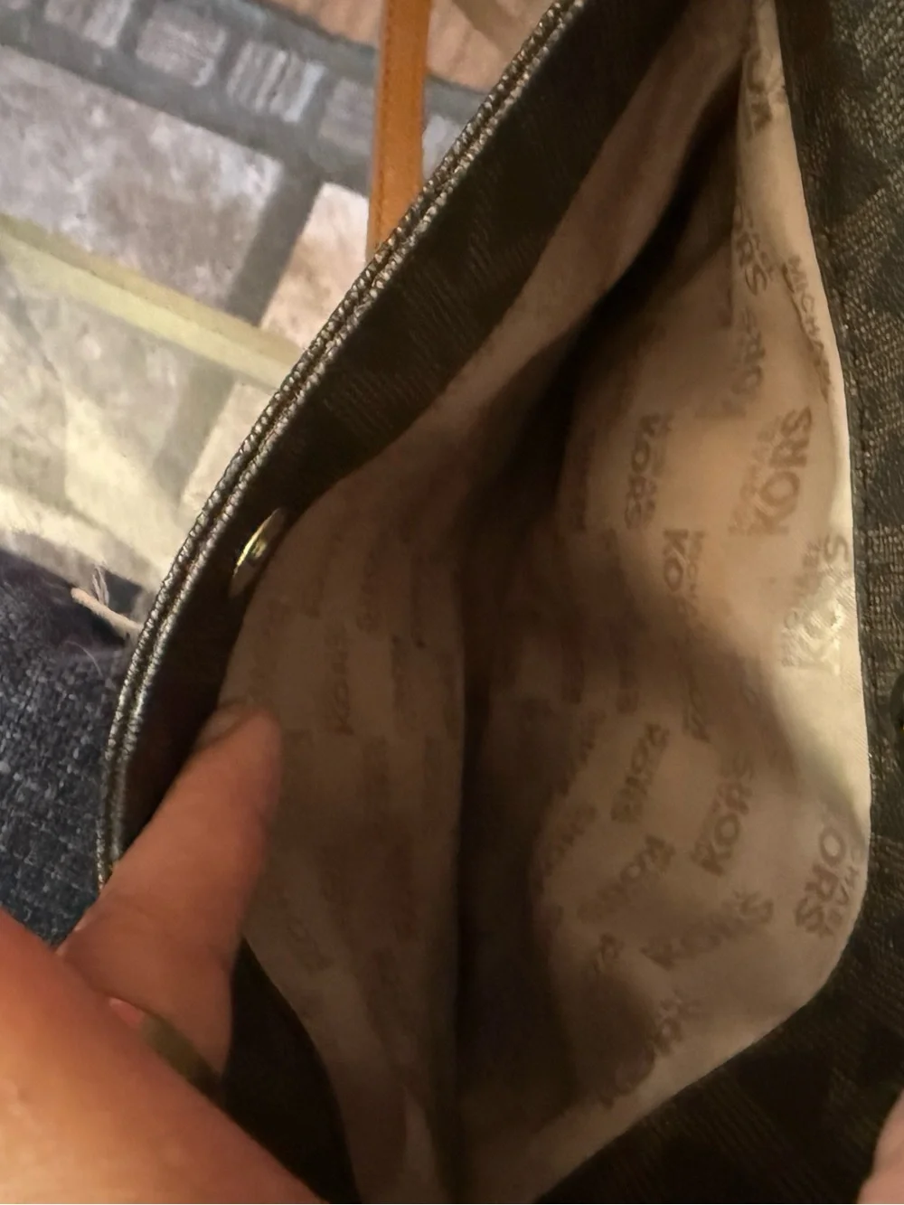 Michael Kors Brown & Tan Signature Monogram Crossbody Bag